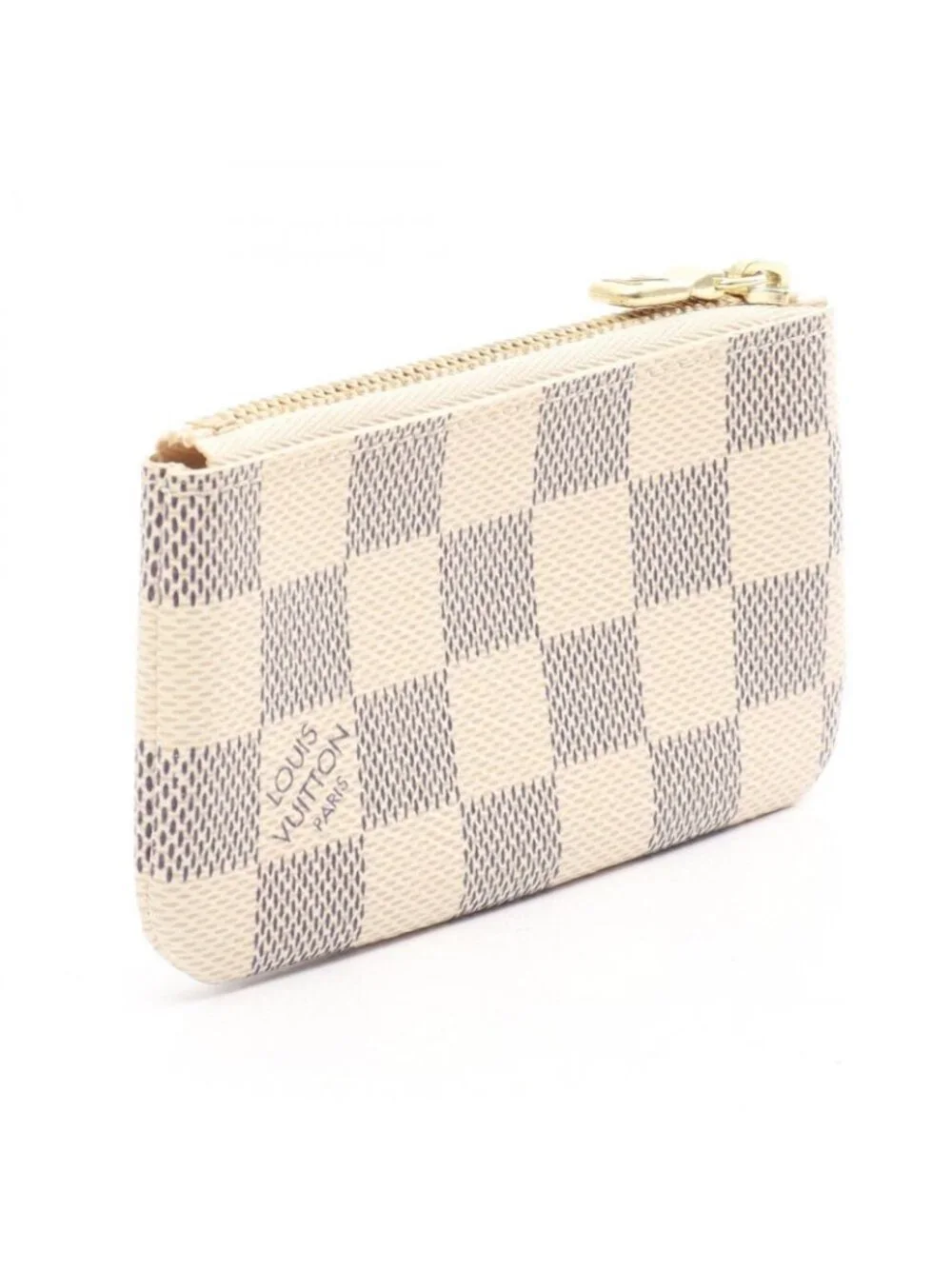 Louis Vuitton Coin Purse Pochette Cles Damier Azur Key Ring Included